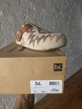 Dirty Laundry Natural Multi Aztec Knit Clog with Tan Buckle